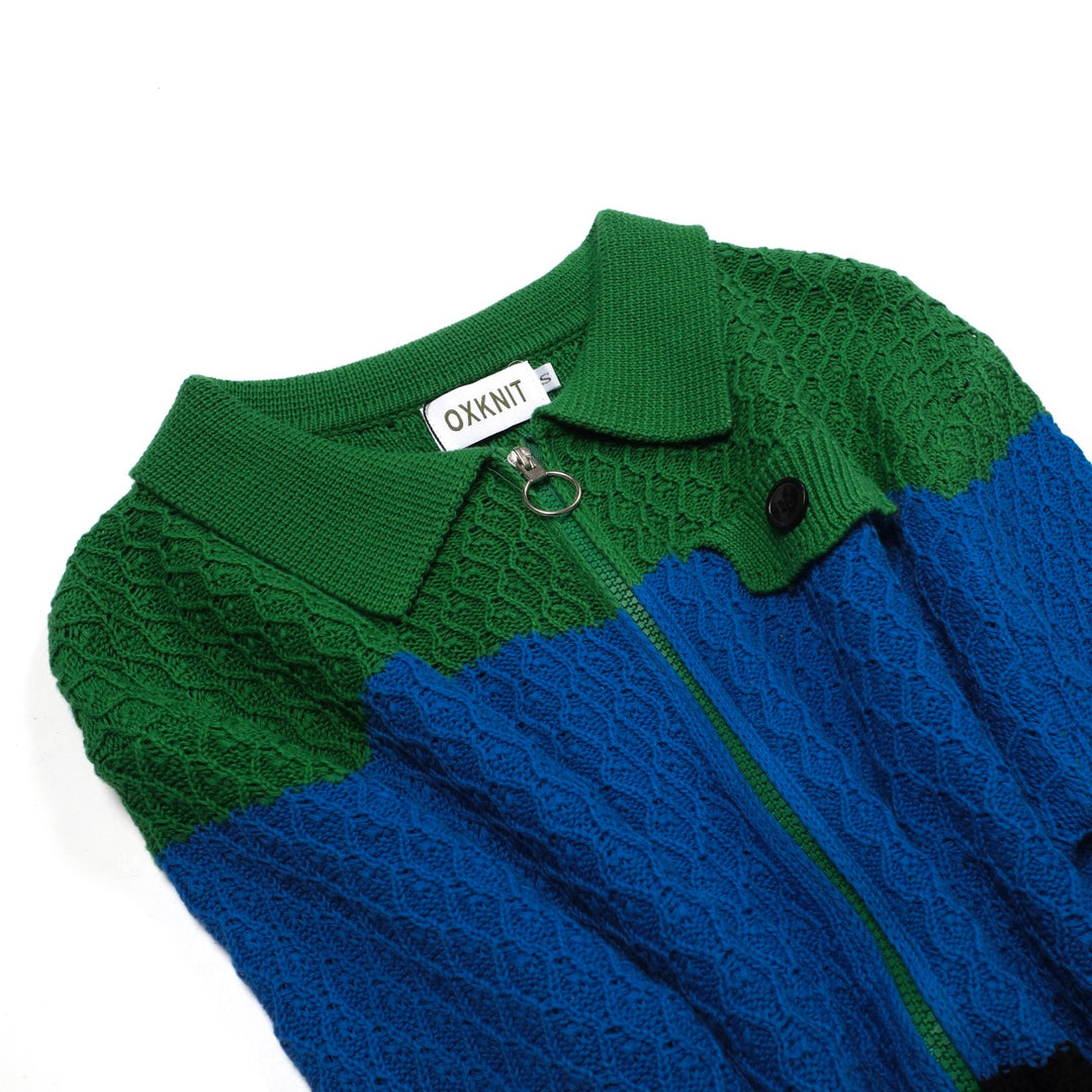 Mehrfarbiger, trendiger Street-Jacquard-Cardigan für Herren