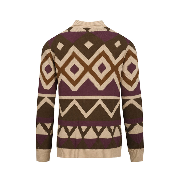 Trendiger Street-Jacquard-Cardigan für Herren in Khaki