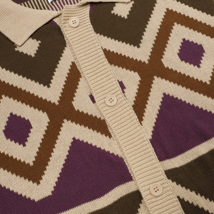 Trendiger Street-Jacquard-Cardigan für Herren in Khaki