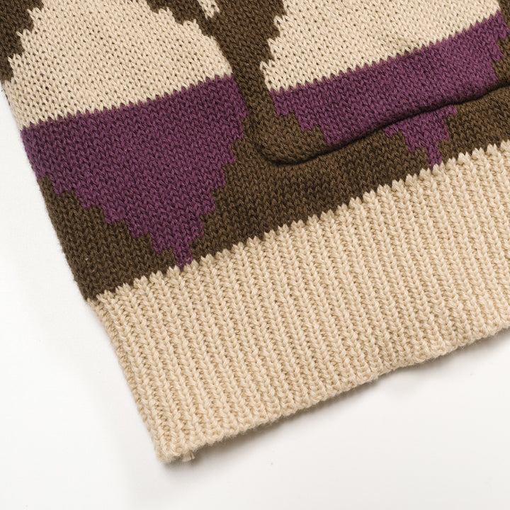 Trendiger Street-Jacquard-Cardigan für Herren in Khaki