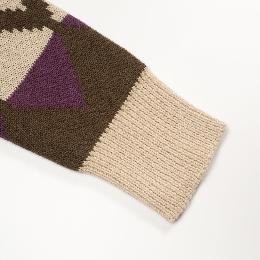 Trendiger Street-Jacquard-Cardigan für Herren in Khaki