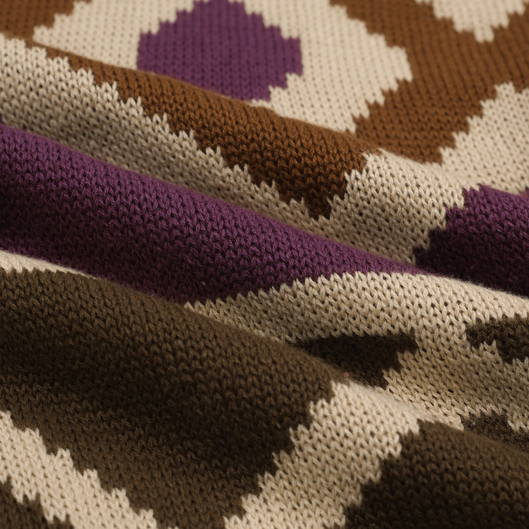 Trendiger Street-Jacquard-Cardigan für Herren in Khaki