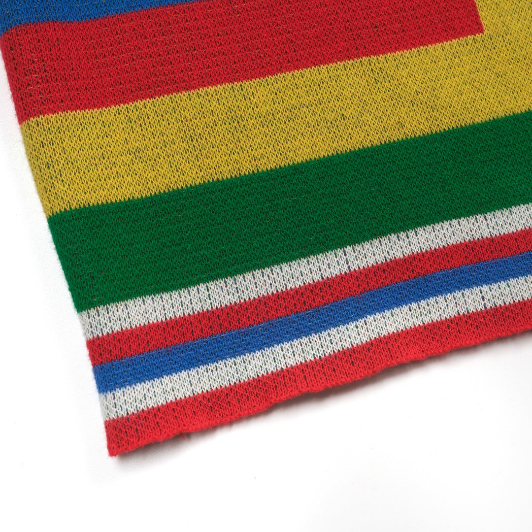 Blauer Art-Retro-Streifen-Klassiker-Jacquard-Cardigan für Herren