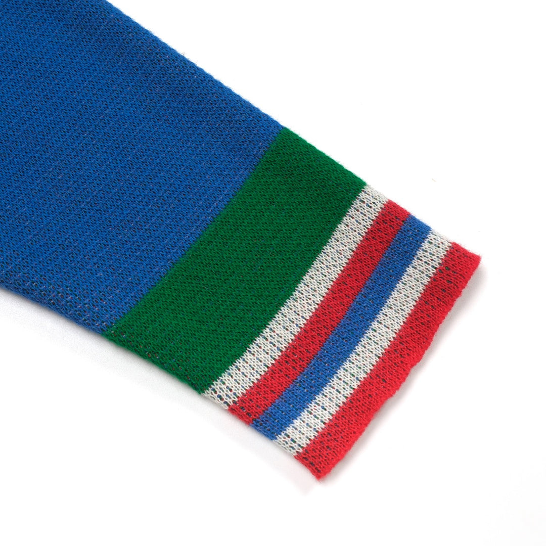 Blauer Art-Retro-Streifen-Klassiker-Jacquard-Cardigan für Herren