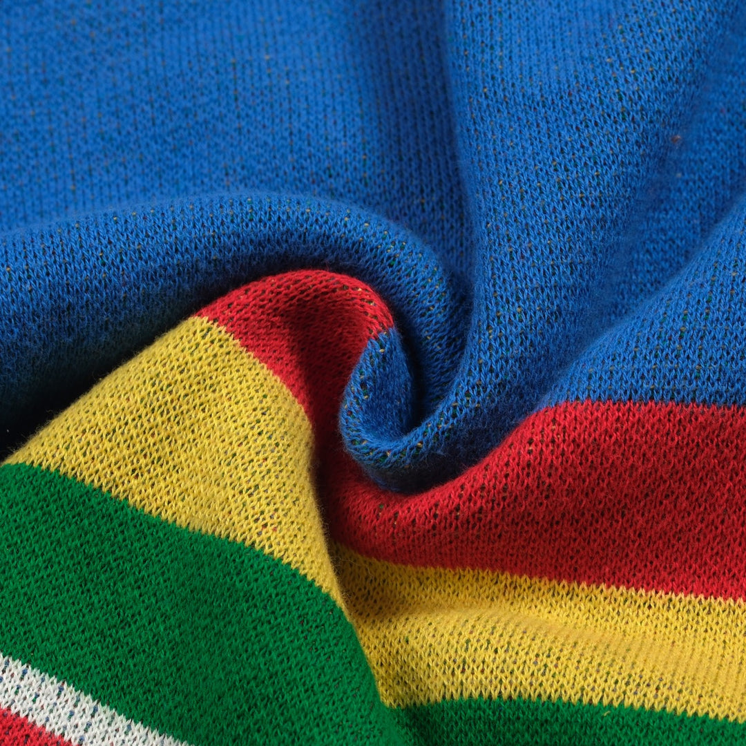 Blauer Art-Retro-Streifen-Klassiker-Jacquard-Cardigan für Herren