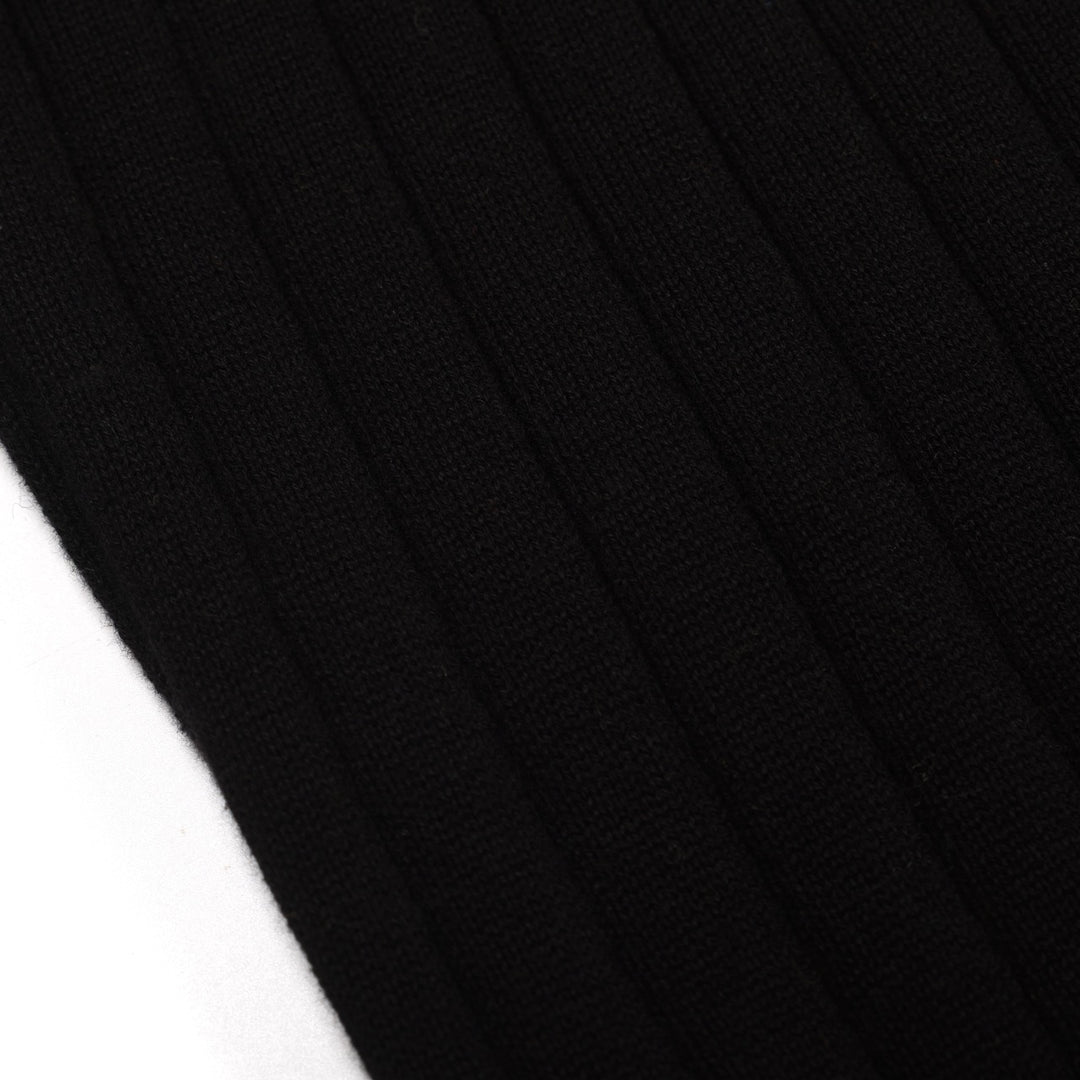 Men's black vintage classic jacquard cardigan