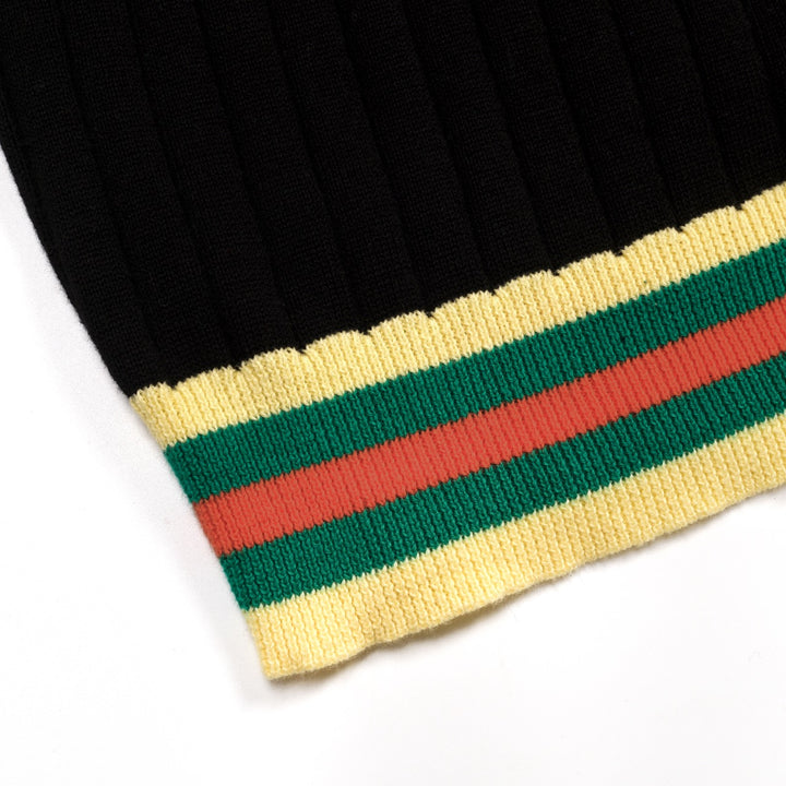 Men's black vintage classic jacquard cardigan