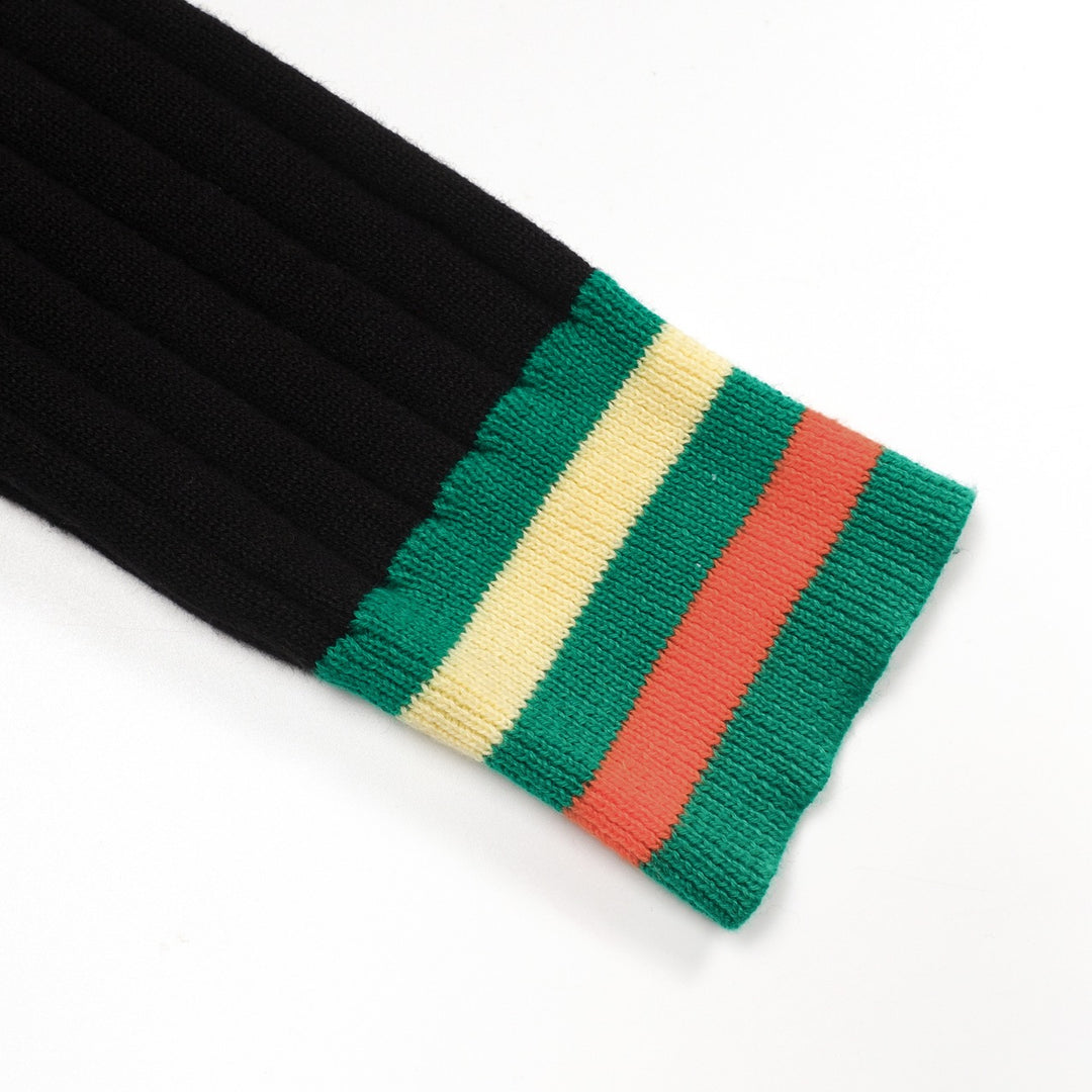 Men's black vintage classic jacquard cardigan