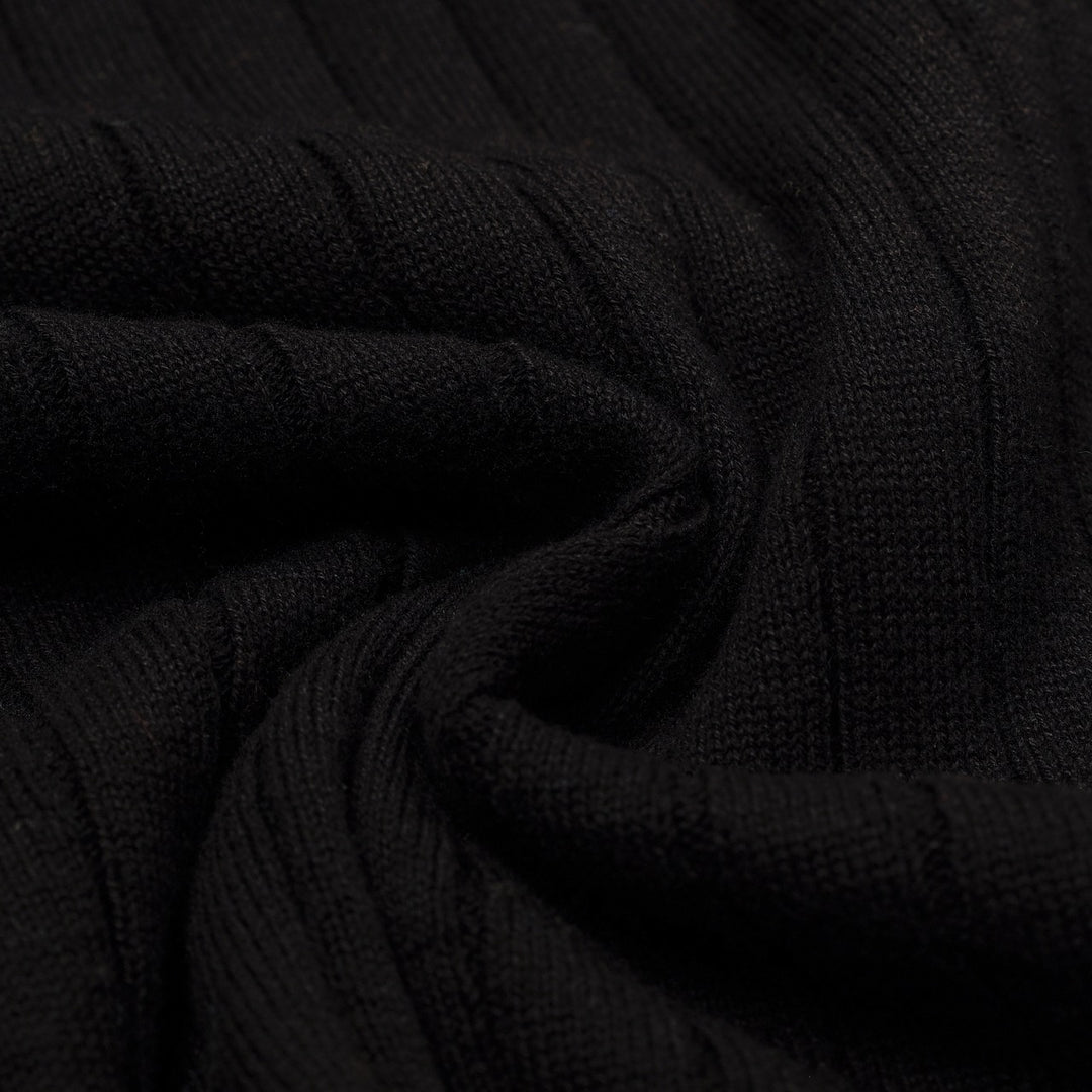 Men's black vintage classic jacquard cardigan