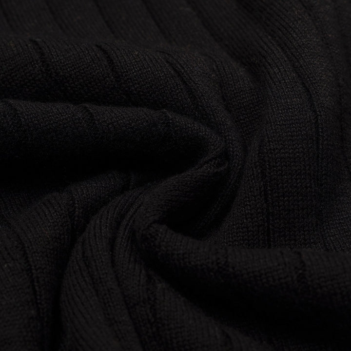 Men's black vintage classic jacquard cardigan