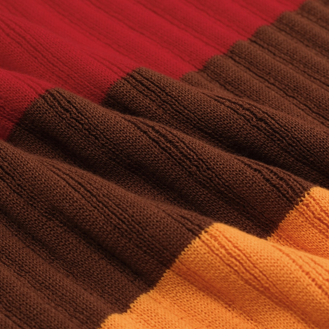 Mehrfarbig gestreiftes klassisches Art-Retro-Strickpoloshirt für Herren