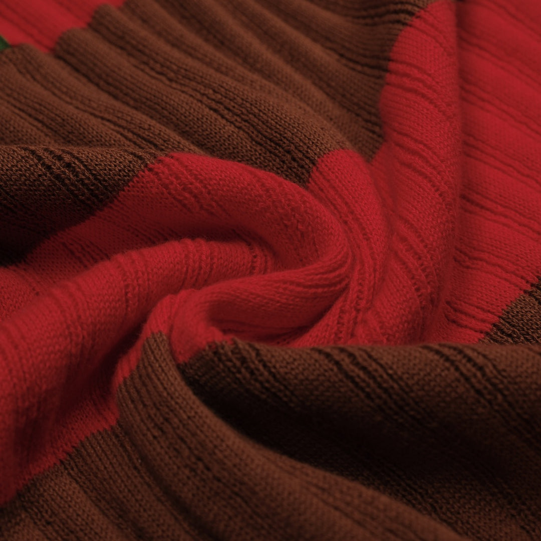 Mehrfarbig gestreiftes klassisches Art-Retro-Strickpoloshirt für Herren