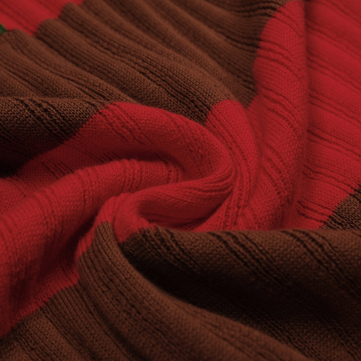 Mehrfarbig gestreiftes klassisches Art-Retro-Strickpoloshirt für Herren