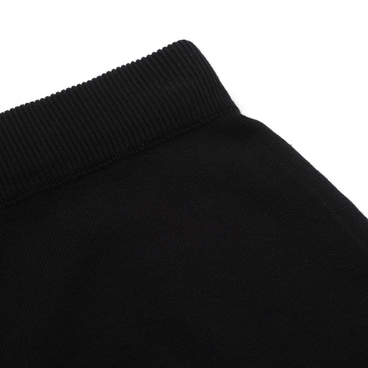 Gonna da donna in maglia jacquard nera con fulmine