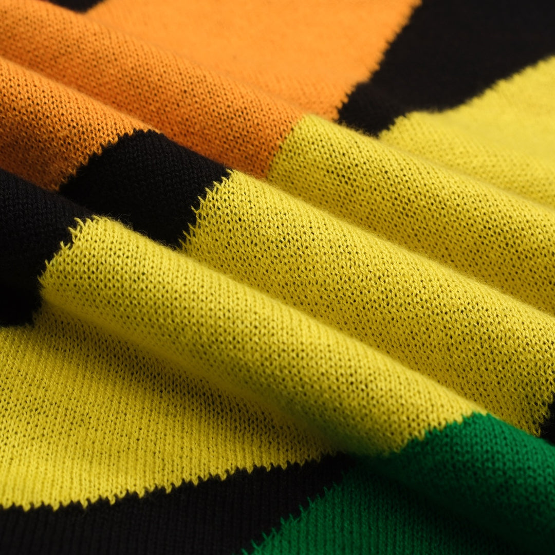 Gonna da donna in maglia jacquard nera con fulmine