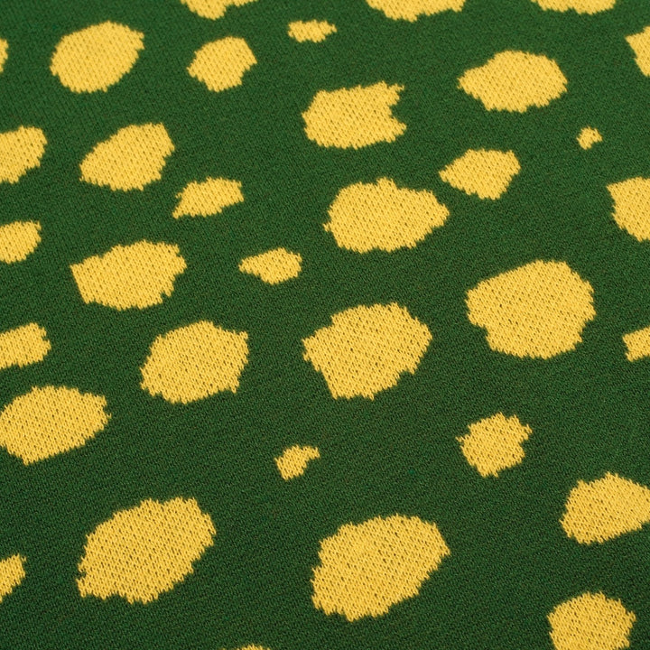 Kvinders grønt leopardprint dyrebluse nederdel strikket jakkesæt