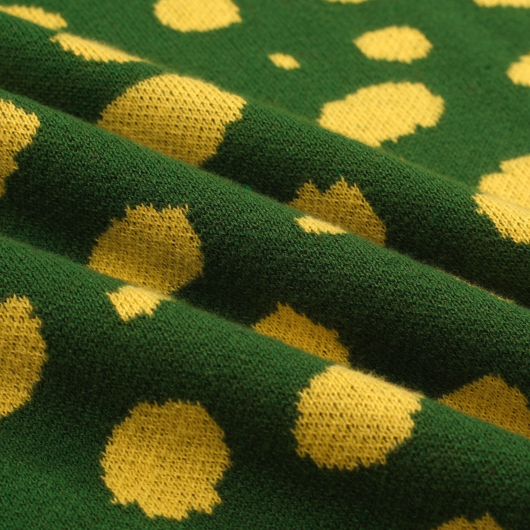 Kvinders grønt leopardprint dyrebluse nederdel strikket jakkesæt