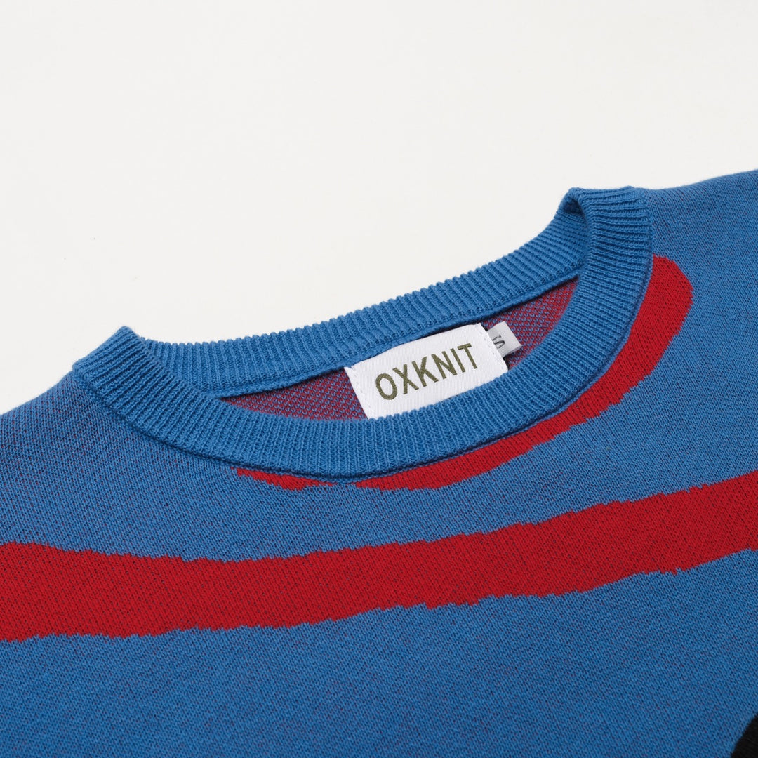 Stribet jakkesæt med broderet svaletop nederdel til kvinder