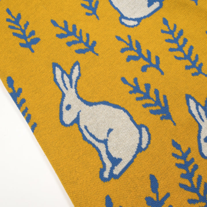 Kvinders gule kanin plante strikket kjole strikket sæt