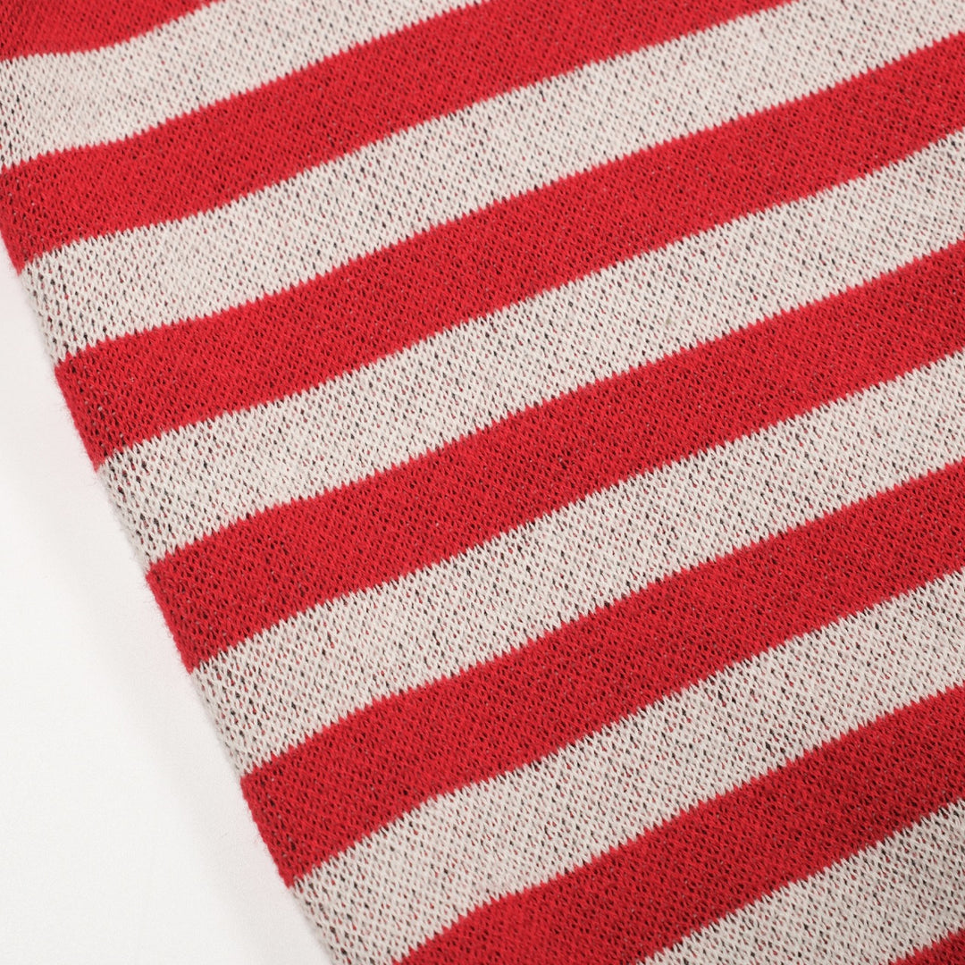 Women's red cat striped animal top skirt knit suit