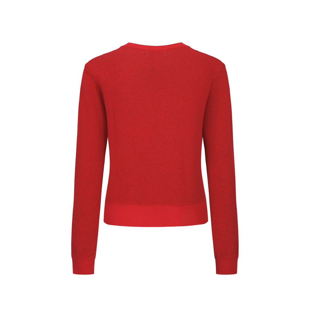 Women's red cat striped animal top skirt knit suit