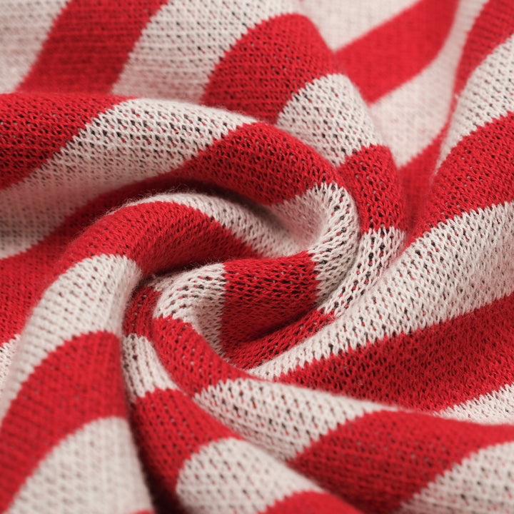 Women's red cat striped animal top skirt knit suit