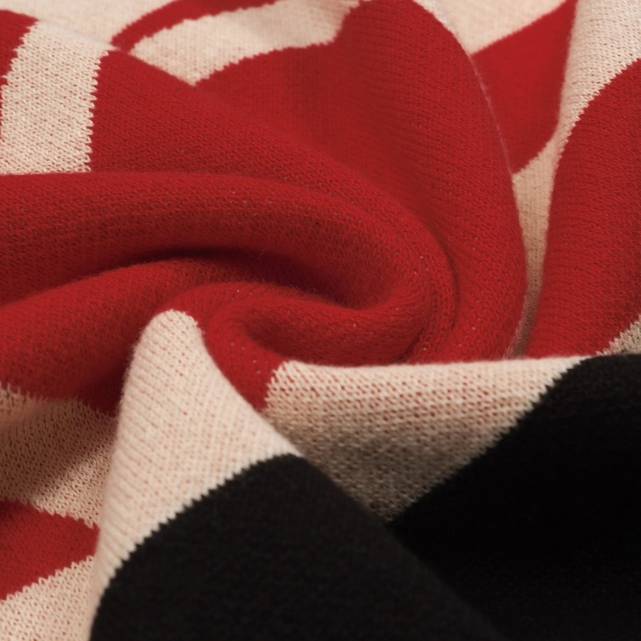 Women's black love stripe vintage jacquard knitwear – OXKnit