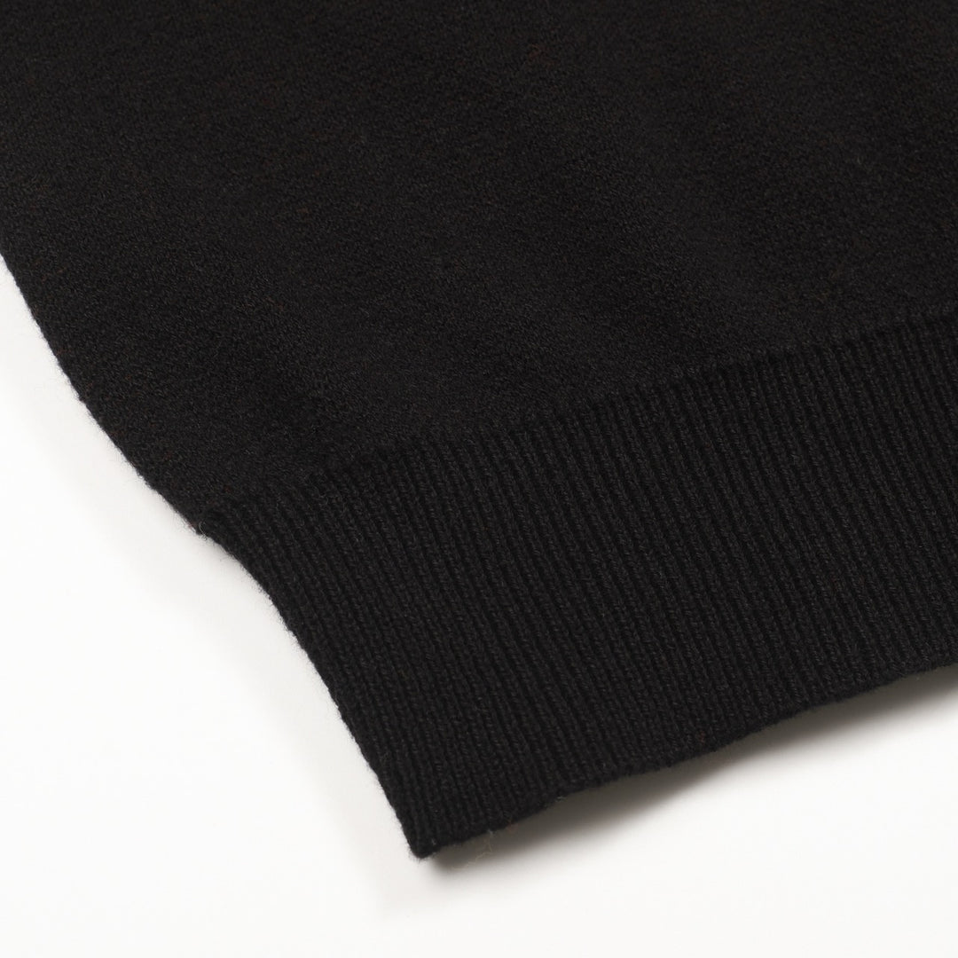 Women's black love stripe vintage jacquard knitwear