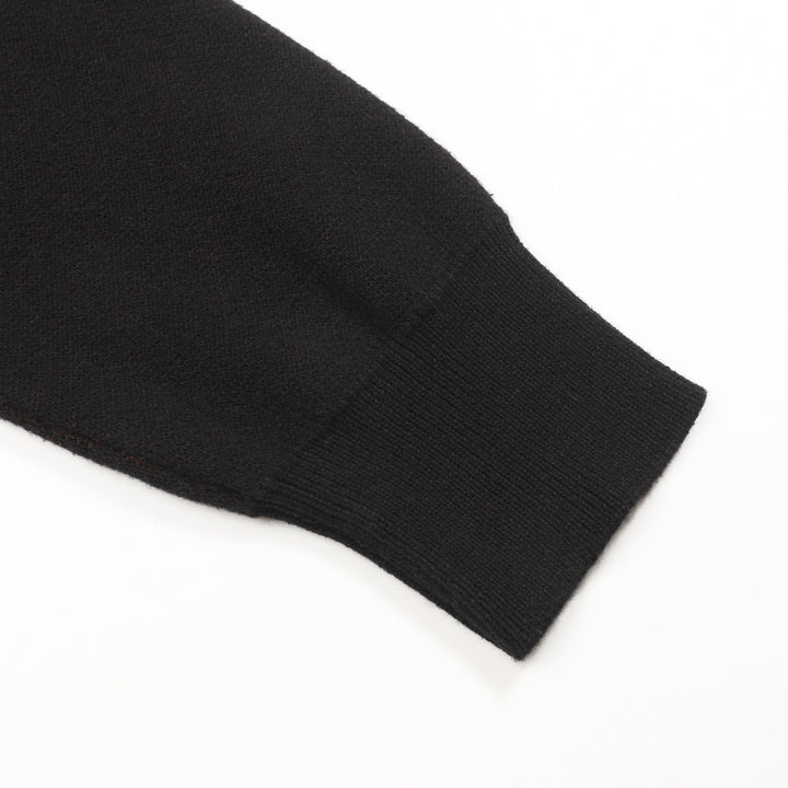 Women's black love stripe vintage jacquard knitwear