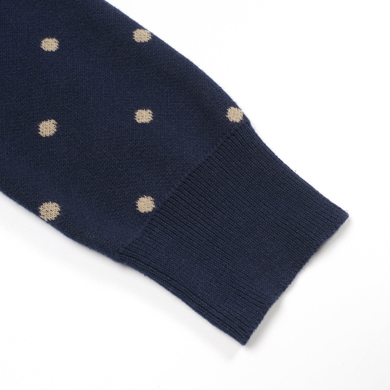 Women's dark blue magpie plant jacquard cardigan - Cropped Length
