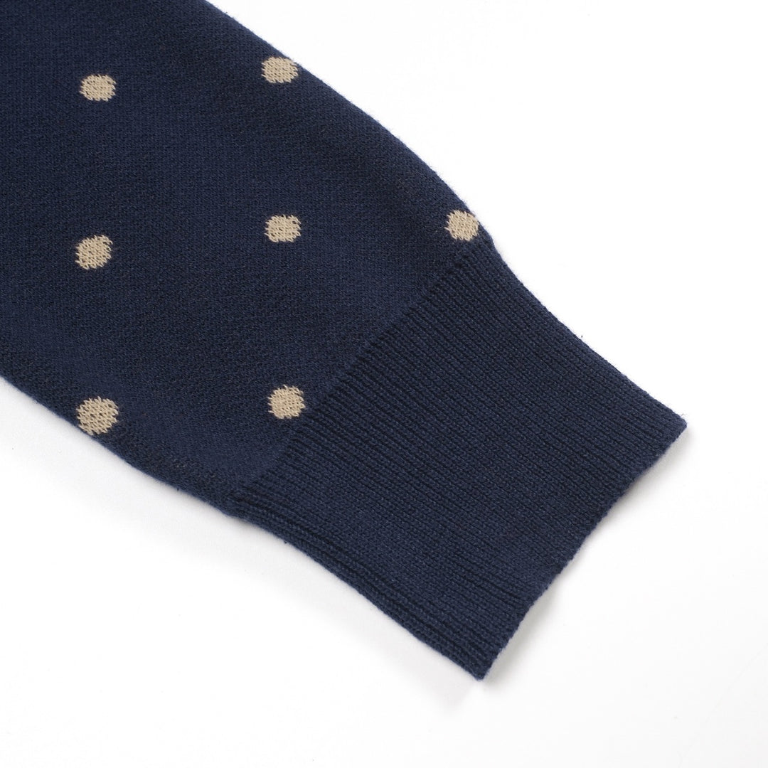 Kvinders mørkeblå magpie plante jacquard cardigan - Cropped Length