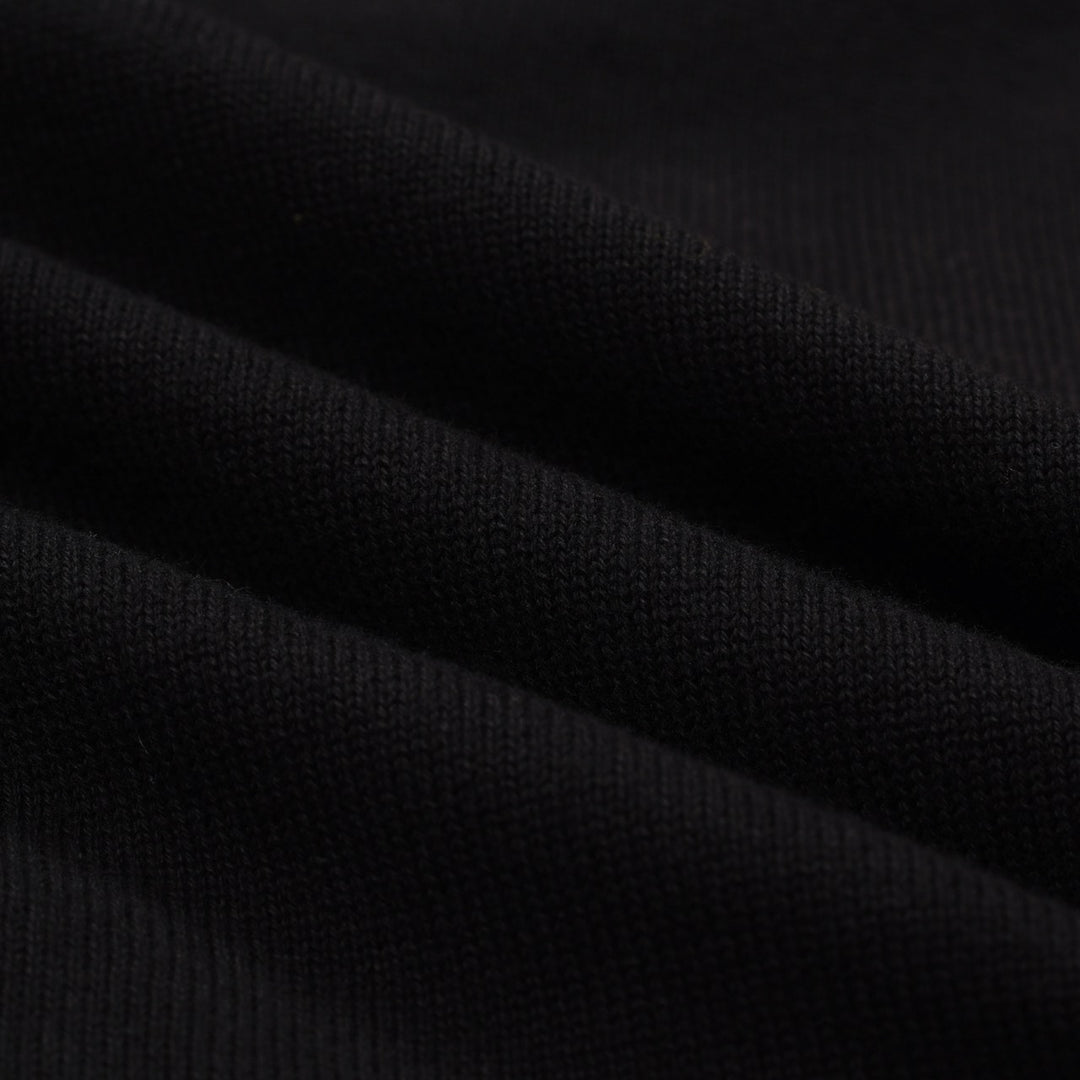 Brodert strikket cardigan med svart rose for kvinner - Cropped Length