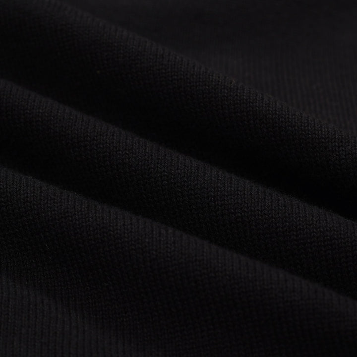 Brodert strikket cardigan med svart rose for kvinner - Cropped Length