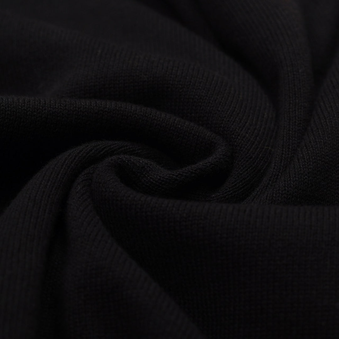 Brodert strikket cardigan med svart rose for kvinner - Cropped Length