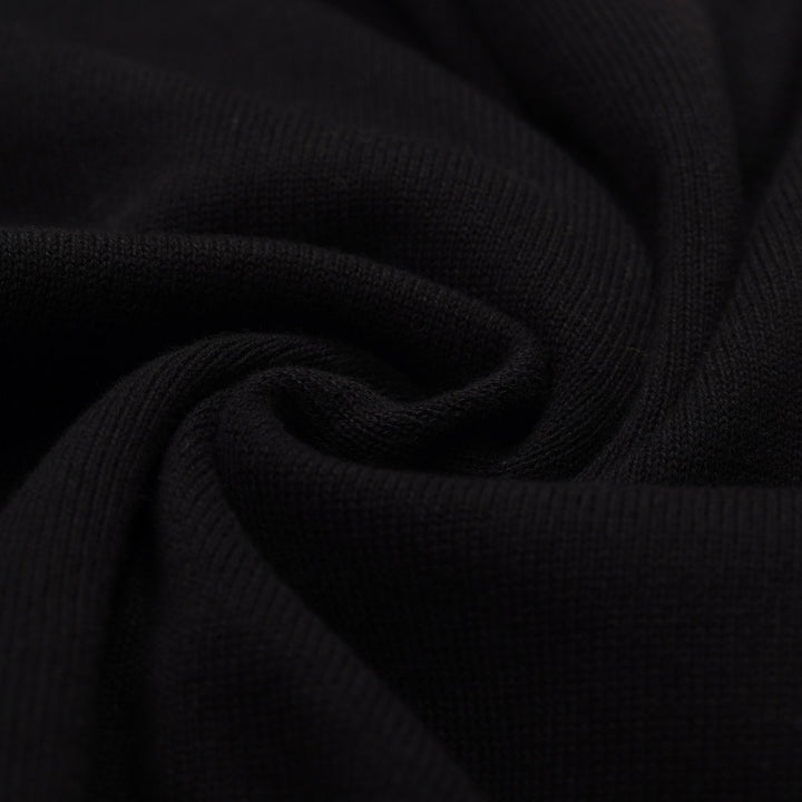 Brodert strikket cardigan med svart rose for kvinner - Cropped Length