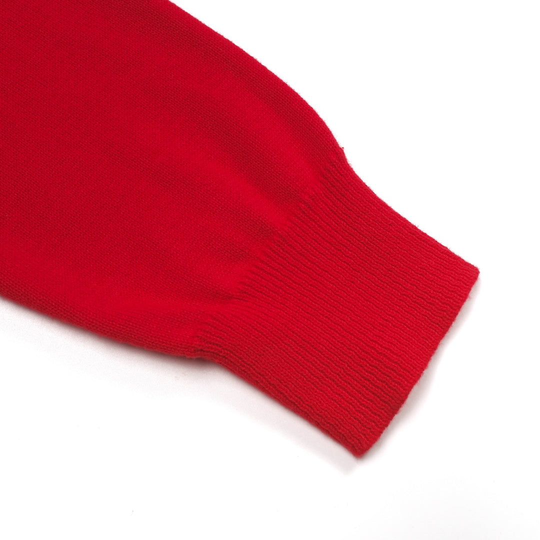 Men's red art Bird vintage jacquard cardigan