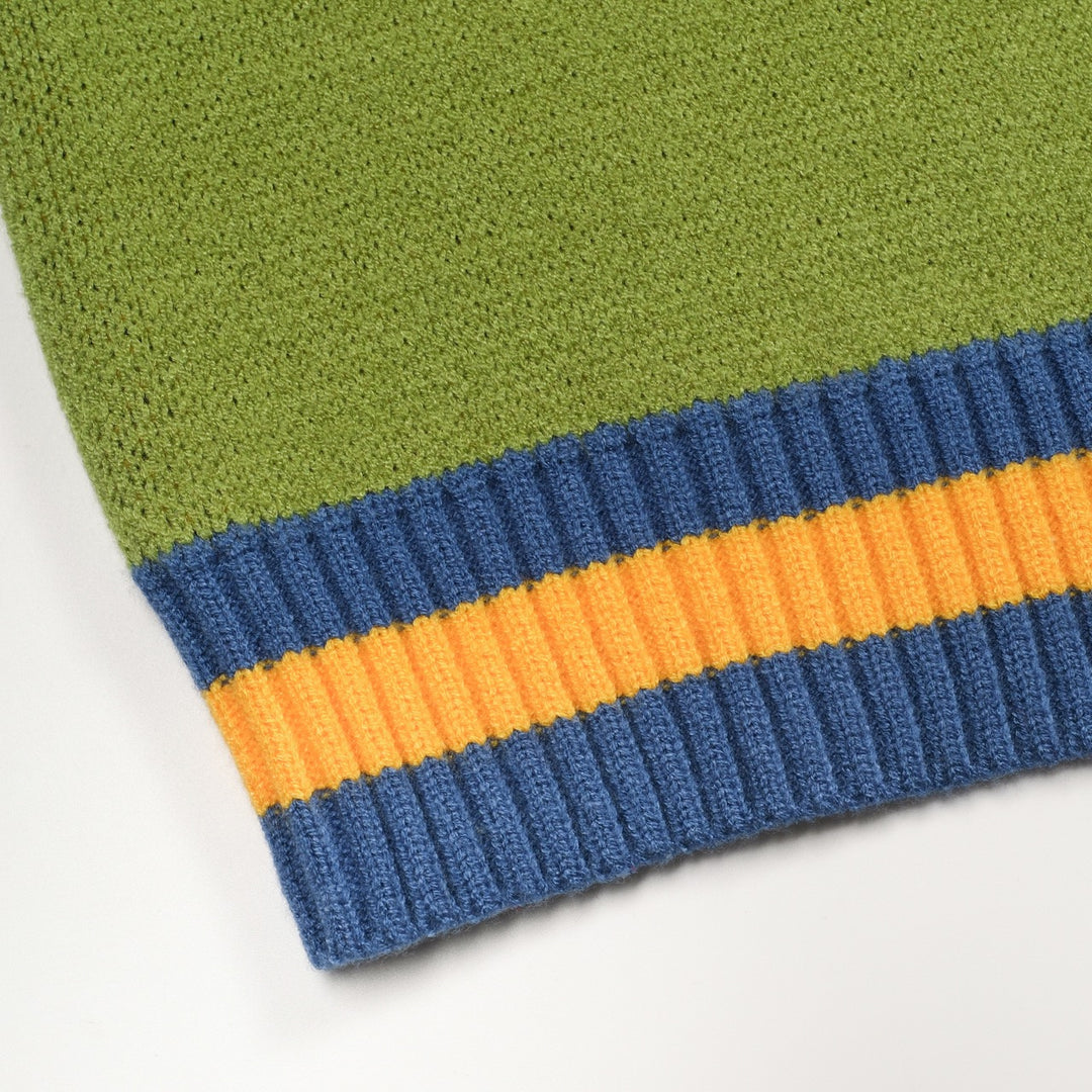 Men's blue puppy basketball jacquard vintage knitwear