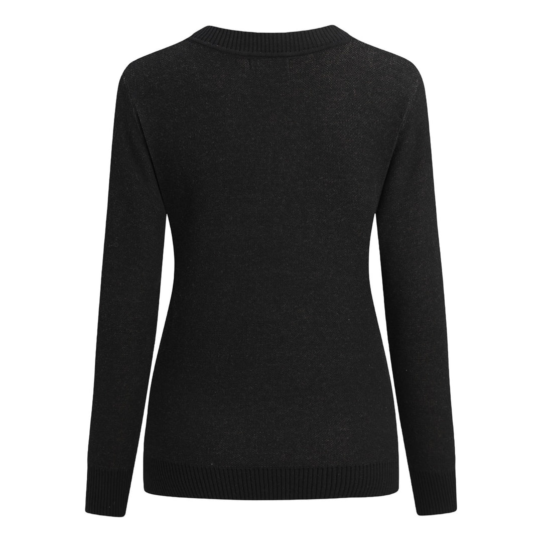 Women's black vintage giraffe jacquard knitwear
