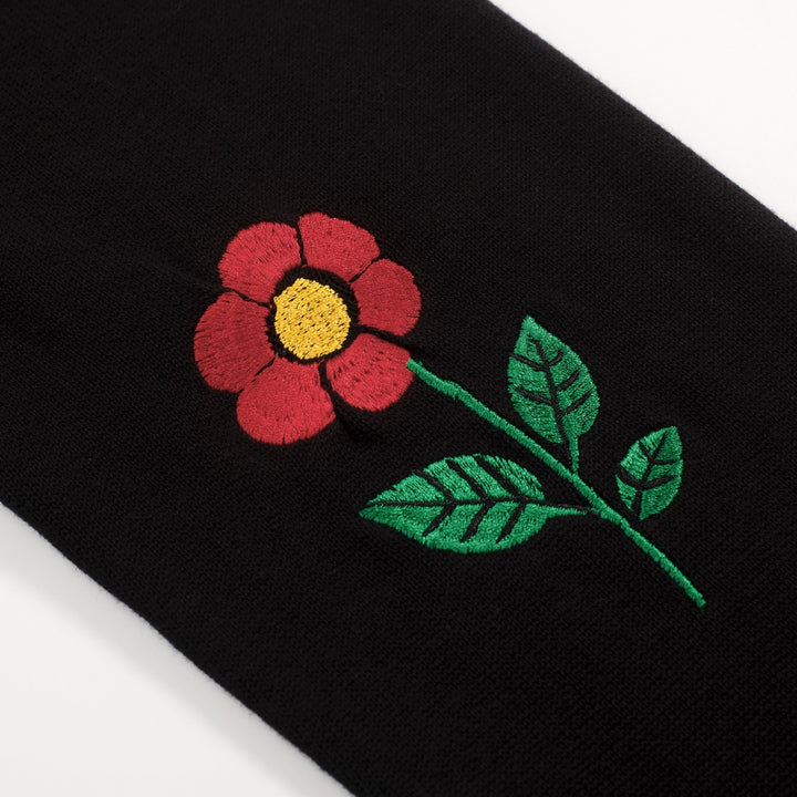 Zwart jacquard gebreid vest voor heren met artistiek retro-design en bijenmotief