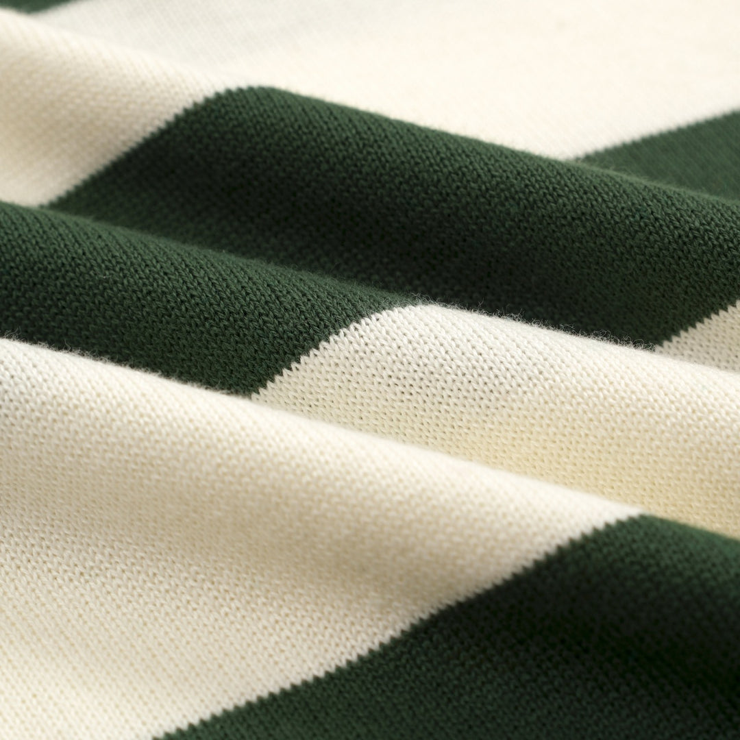 Men's green striped classic embroidery vintage knitwear