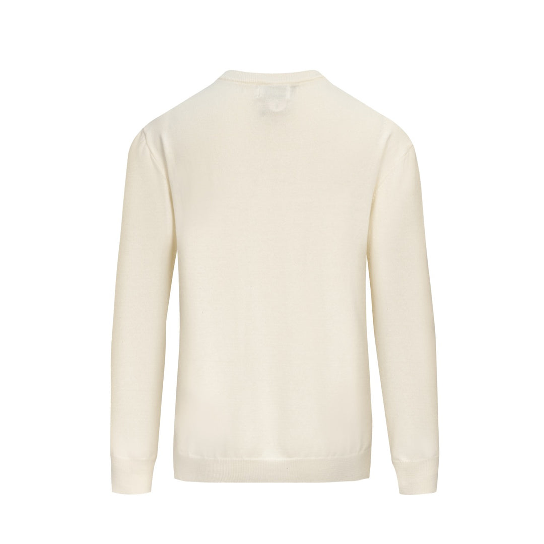 Men's apricot white dog classic vintage embroidery knitwear