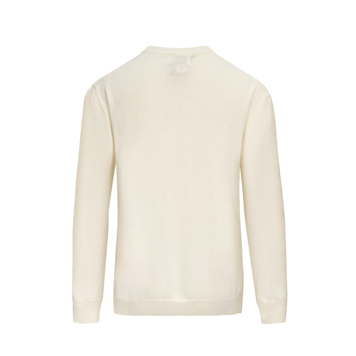 Men's apricot white dog classic vintage embroidery knitwear