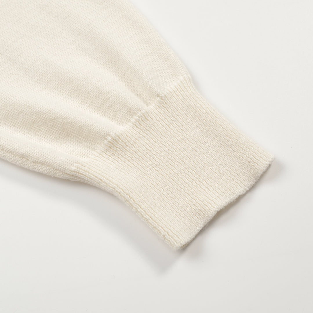 Men's apricot white dog classic vintage embroidery knitwear