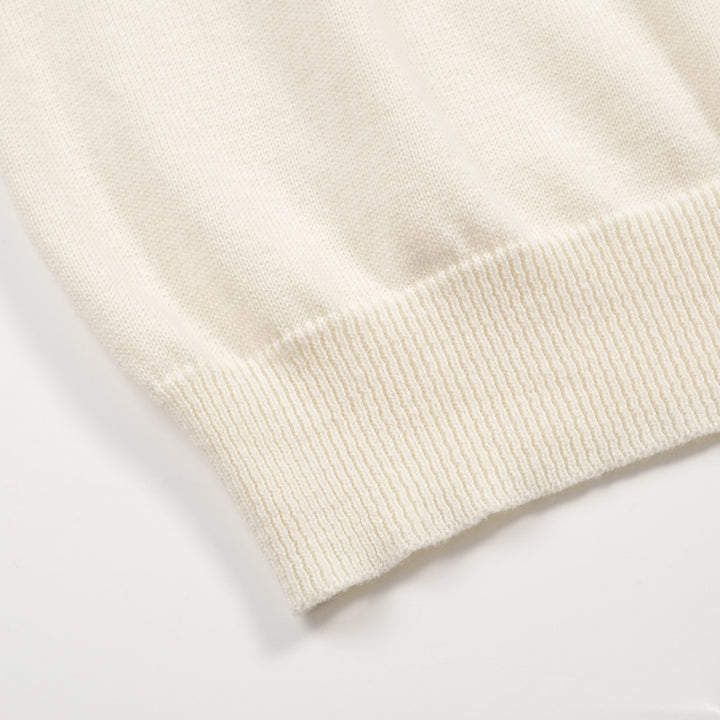 Men's apricot white dog classic vintage embroidery knitwear