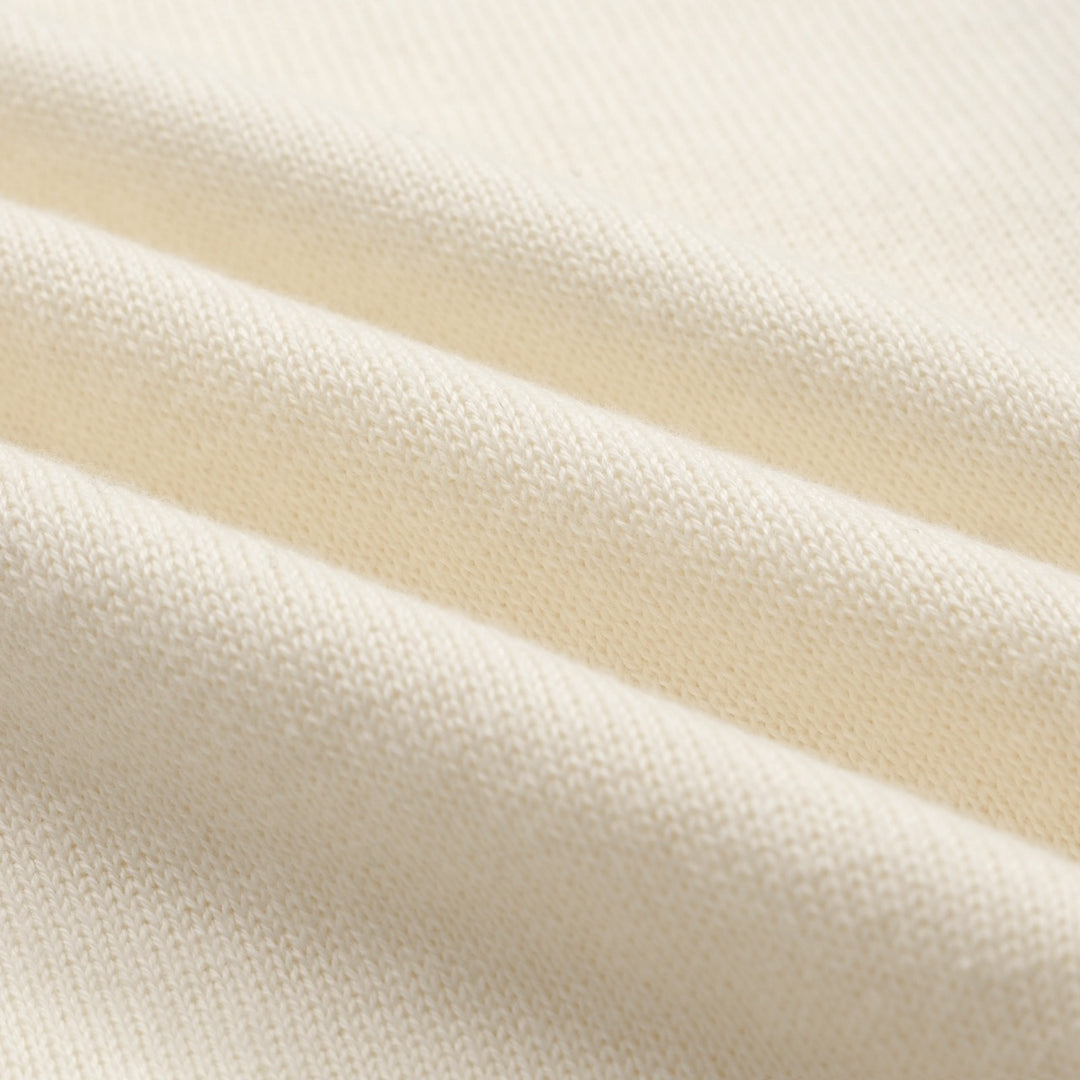 Men's apricot white dog classic vintage embroidery knitwear