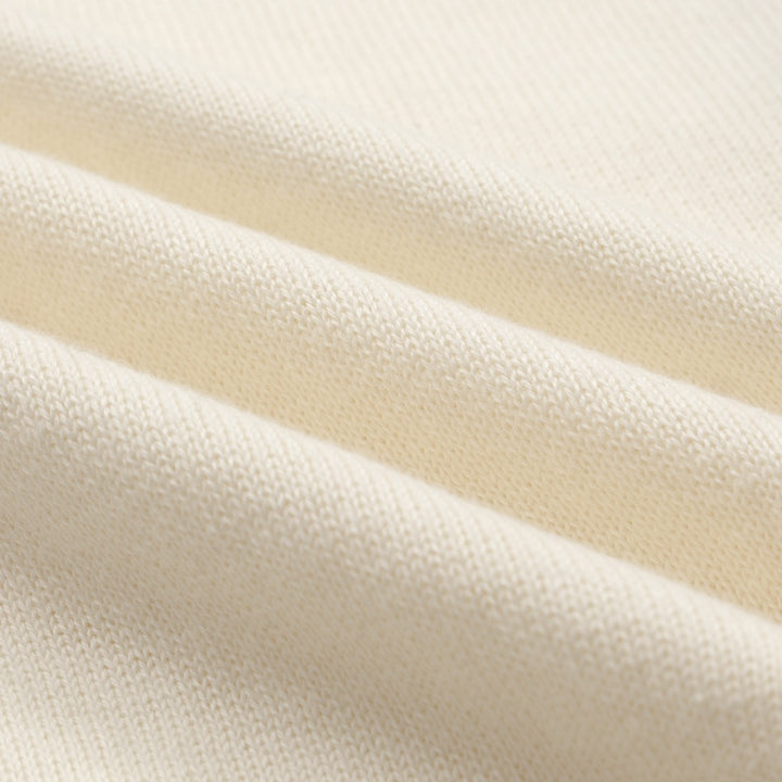 Men's apricot white dog classic vintage embroidery knitwear