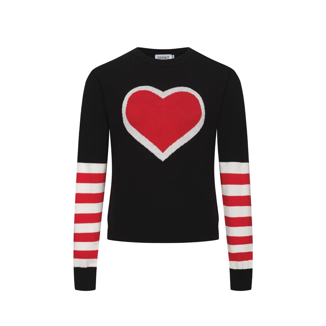 Completo gonna a righe love retro nero da donna