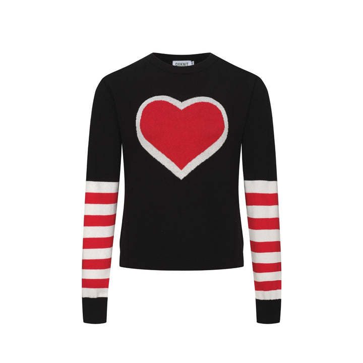 Completo gonna a righe love retro nero da donna
