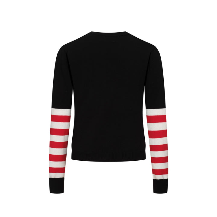 Completo gonna a righe love retro nero da donna