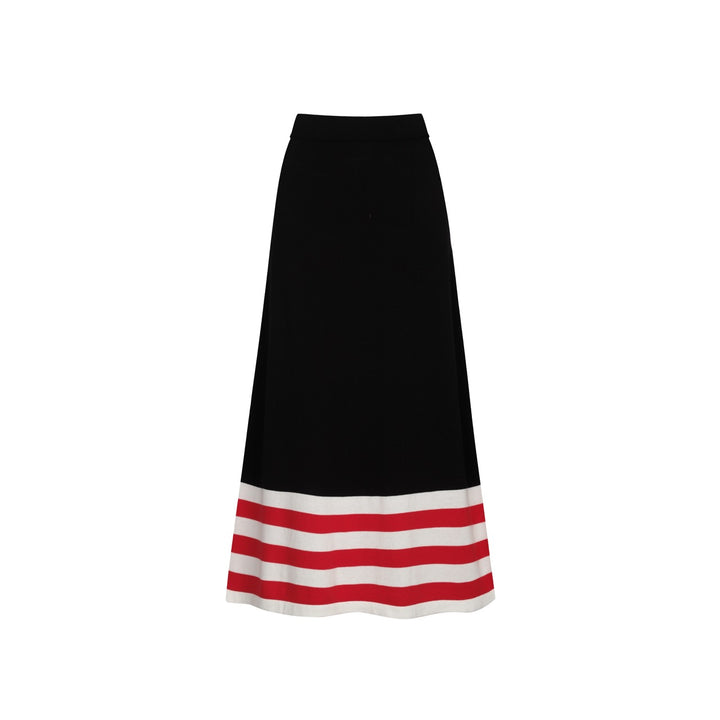 Completo gonna a righe love retro nero da donna